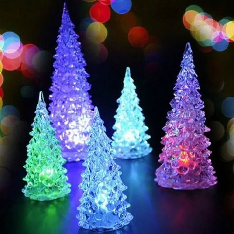 Christmas Tree Colorful Changing LED Desk Table Lamp Light with Seven Colors Romatic(Size:12 Cm X 5.5 Cm)