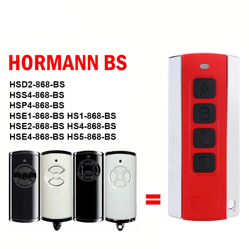 

HORMANN HSE1 HSE2 HSE4 HS1 HS4 HS5 HSS4 HSP4 HSD2 Bisecur 868 BS Garage Door Remote Control 868MHz Electric Gate Control Opener