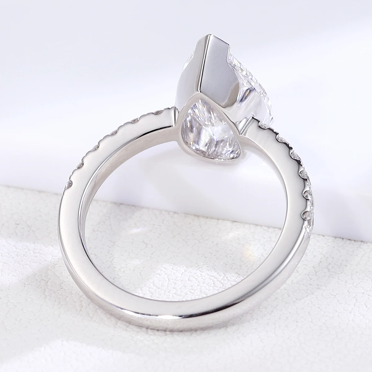 Provence Luxury Solitaire Ring half band 9K10K Gold IGI 3ct Lab Diamond wedding bands Engagement cocktail Fine jewelry Gifts view 5