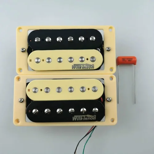Imagen 2 del producto Wilkinson-Pastillas de guitarra eléctrica Ainico5 Humbucker, piezas de guitarra, aplicable a guitarra estándar + condensador naranja 473 200V GRATIS