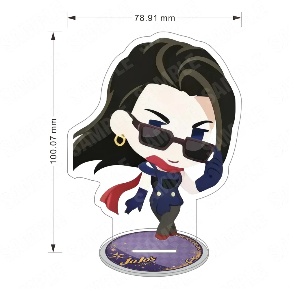 Acrylic JoJo's Bizarre Adventure 10CM Stand Keychain Giorno Bucciarati Diavolo Chibi Anime Desktop Decor Collectible Gift Fans