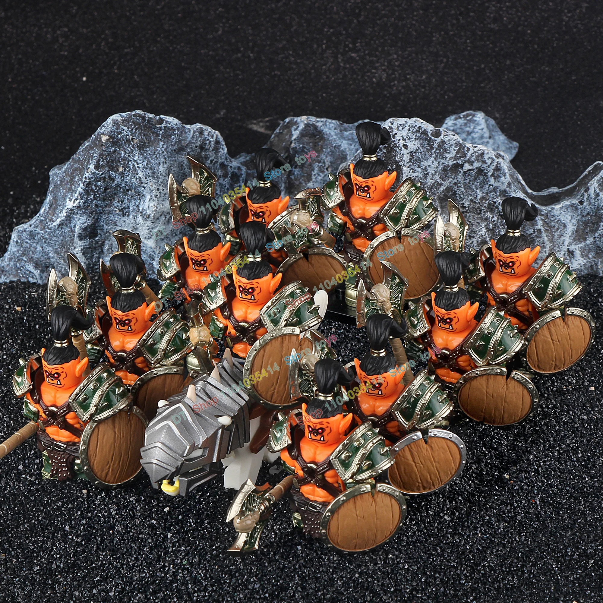 Mittelalterliche Orks Modell-Bausteine Wolf-Reittiere Zubehör Actionfiguren Puzzle Cartoon Bauklötze Spielzeug Geburtstagsgeschenke DT8905