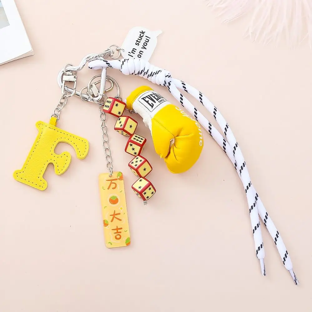 

Heart Buckle Boxing Gloves Bag Hanging Stars Badminton Racket Simulation Gloves Keyring Creative Bag Charm