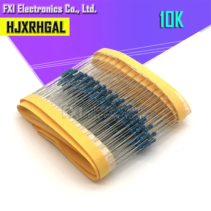 

100 шт. 10K ohm 1/4W металлический пленочный резистор 1% новый оригинальный
