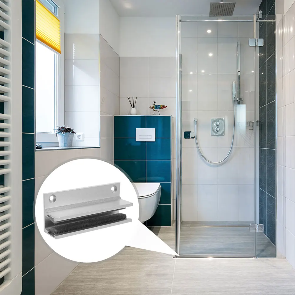 

2 Pcs Glass Door Stopper Adjustable Bottom Mount Guide Shower Door Guides For Sliding Doors Track Accessories Bath Hardware