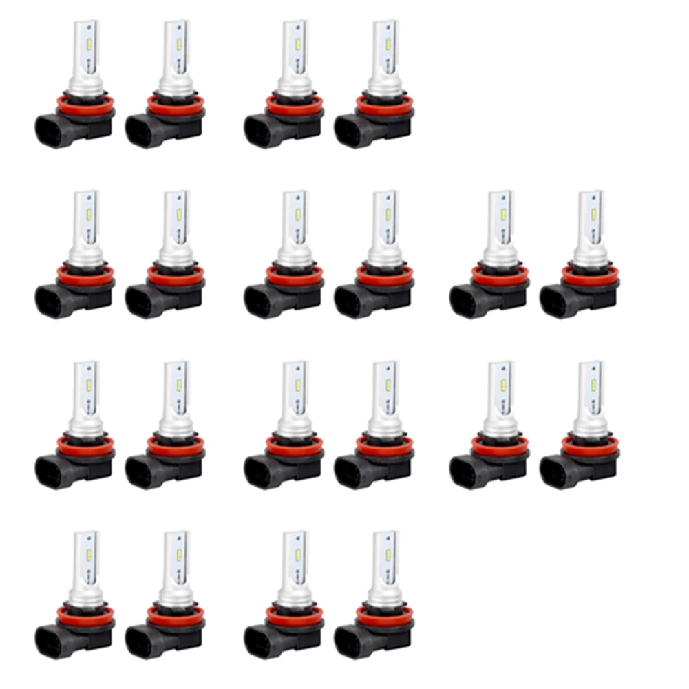 H8 H11 H16 Led Fog Light Bulb, H16 Led Fog Lamp High Power Csp-Y11, Cool White 6500K (Pack of 20)