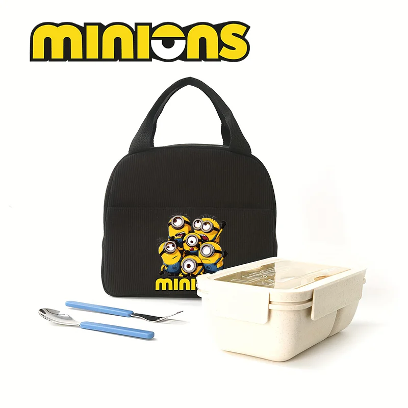 

Милая мультяшная сумка для обеда «Гадкий я» с персонажами аниме, миньоны, большая вместимость, термоизоляция, портативная, для хранения, новые модные подарки для активного отдыха