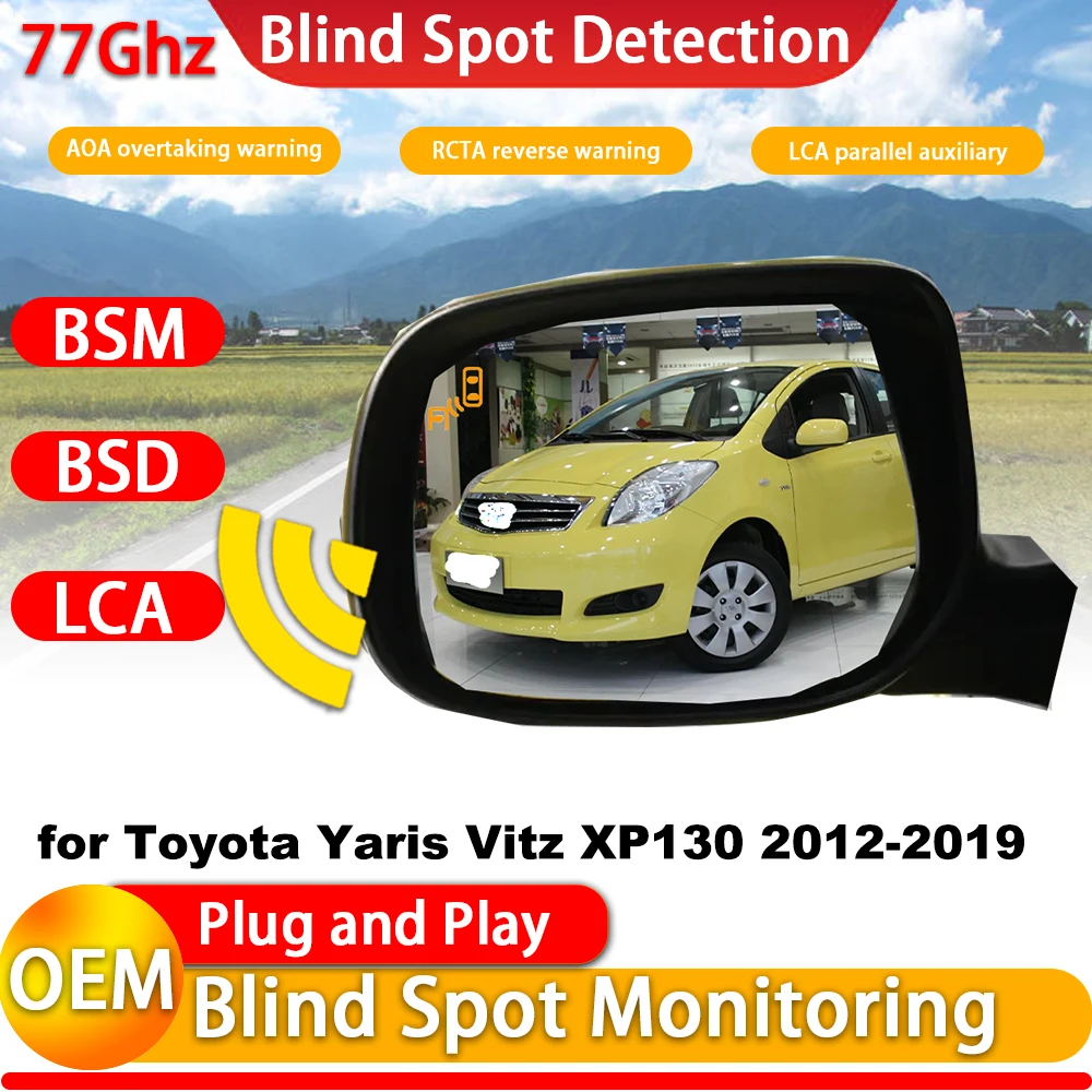for Toyota Yaris Vitz XP130 2012-2019 OEM Blind Spot Monitor Detection Rear Cross Traffic Alert BSM RCTA System 77Ghz Wave Radar