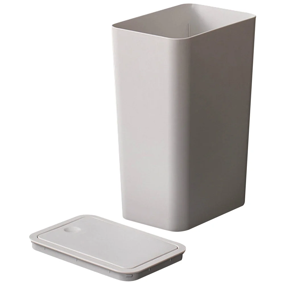 

Square Trash Can 22x15.5x33 White Small Plastic Container Lid for Home Office Bedroom Kitchen Bathroom Recycling Bin Press Type