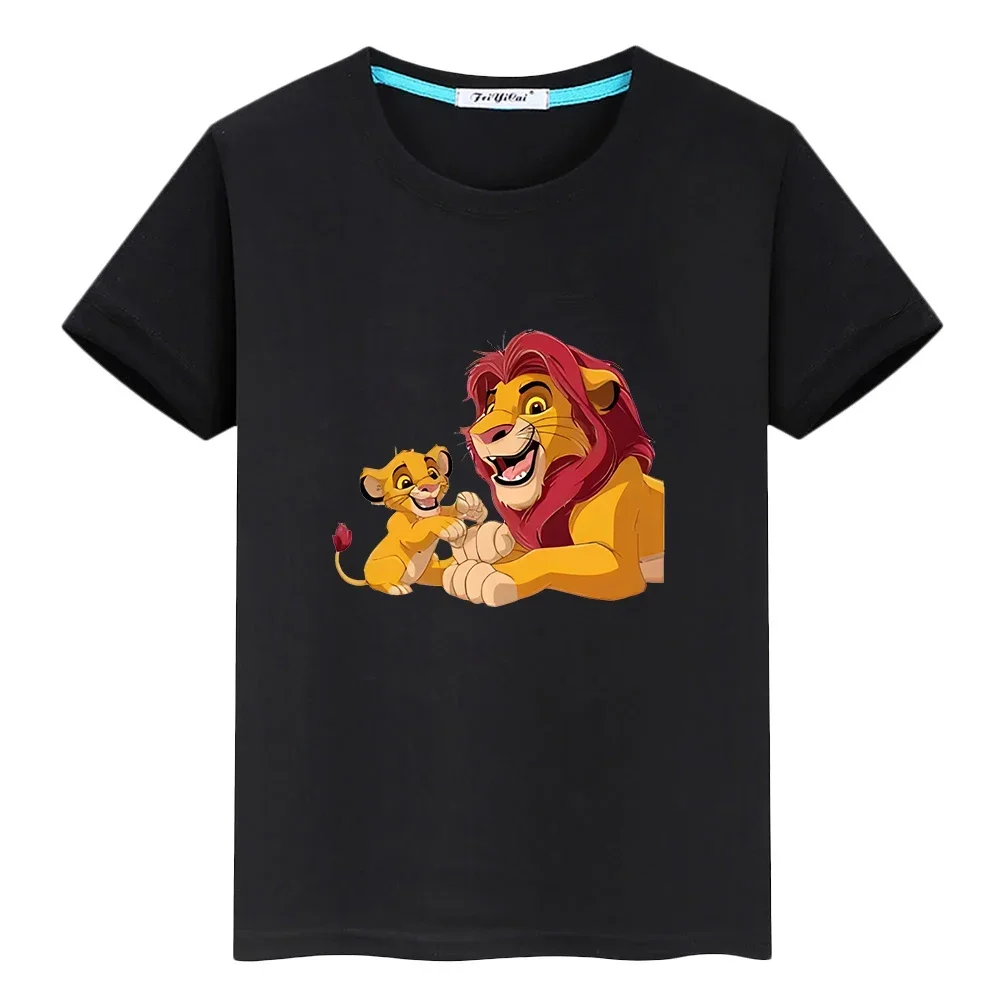 

Mufasa The Lion king 100%Cotton t shirt for kids boy 10year Anime Tees Kawaii Tops tshirt Short y2k one piece kids clothes girls