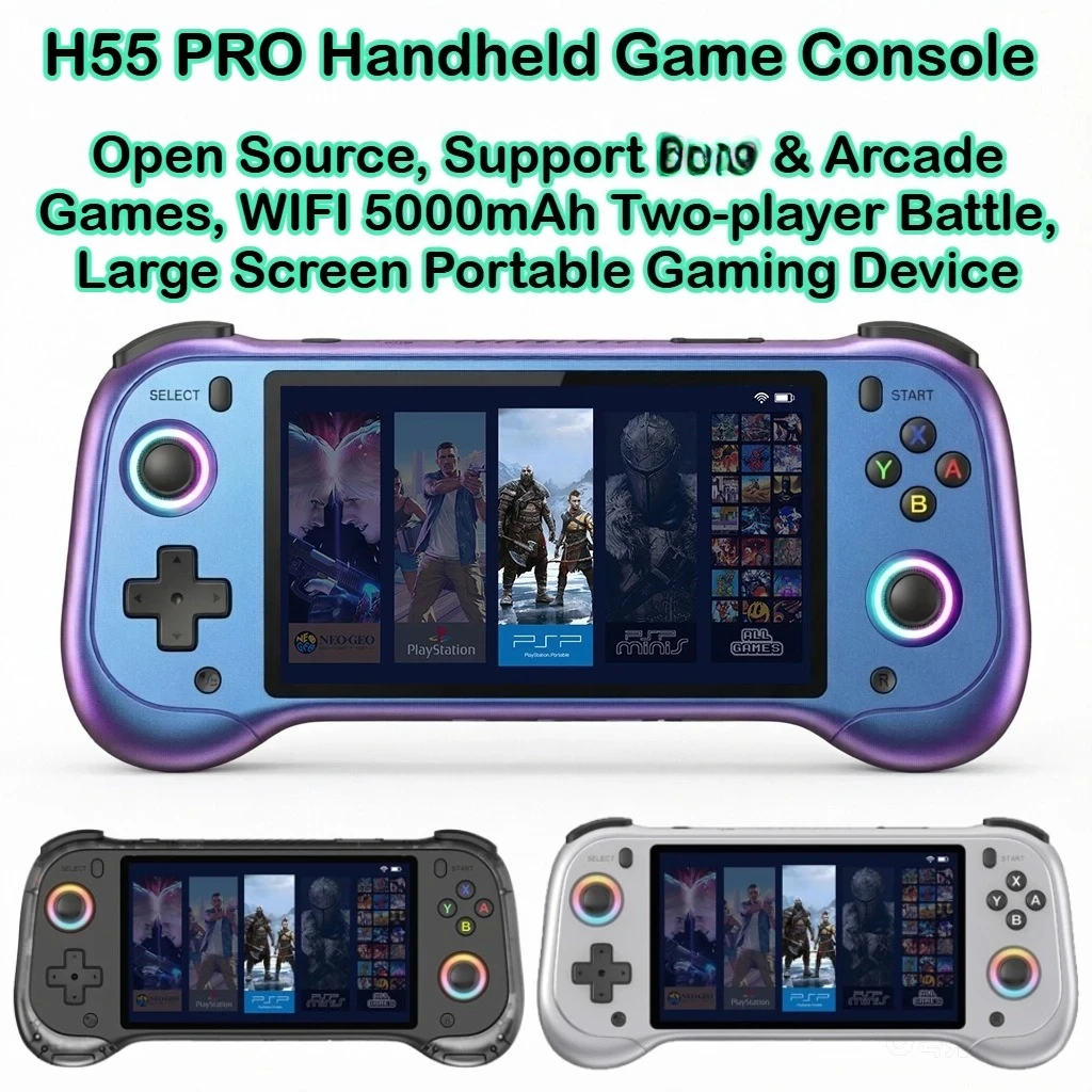 Gaming Console Under 5000 - H55 PRO เครื่องเล่นเกมพกพาแบบโอเพ่นซอร์ส หน้าจอ 5.5 นิ้ว