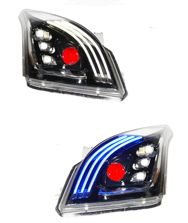 LED Front light Headlight for Toyota land cruiser Angel eyes Devil Eye DRL Daytime Running Light Turn signal with Projector Lens