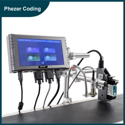 Phezer P260E 12.7/25.4mm Coding and Marking QR Code Barcode Serial Number Expiration Date Label Printer Online Inkjet Printer