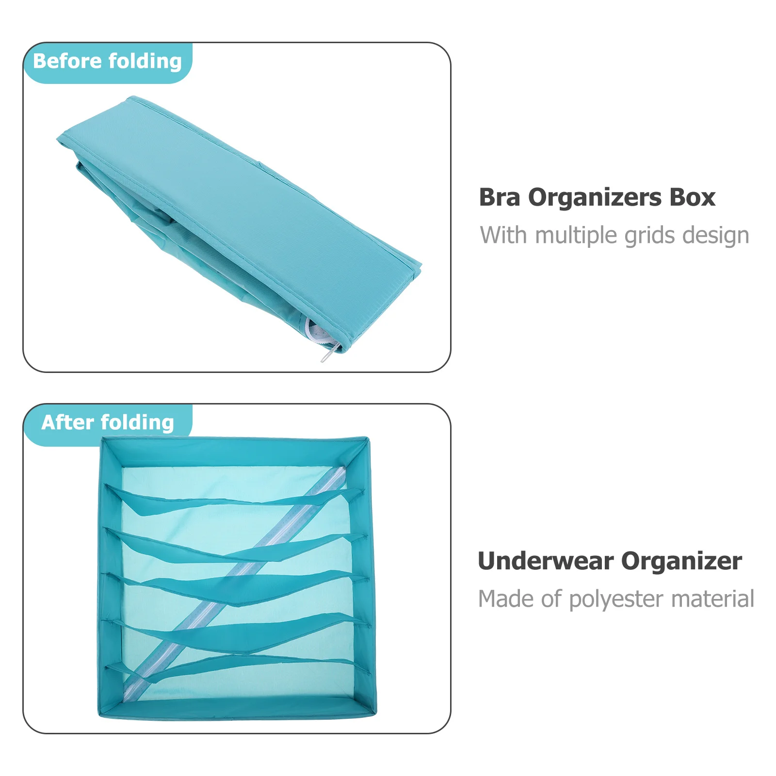 

Foldable Underwear Organizer Box 6 Slots Bra Storage Drawer Organizer for Closet Bedroom Office Bra Organizers Box