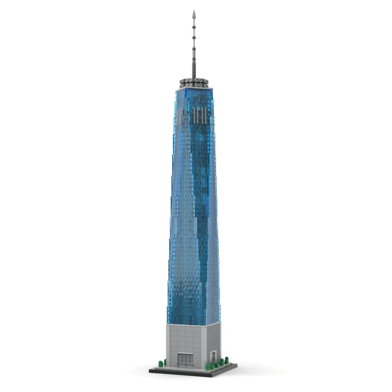 

Custom MOC Building Blocks Toy Skyscraper Series A World Trade Center 1:800 scale model 3153pcs creative assembled toy set for h