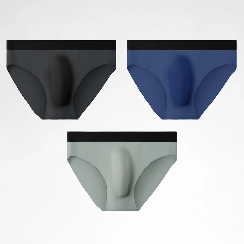 

Men's underwear Men's ice silk seamless breathable ultra-thin briefs Summer cool soft and comfortable underpants