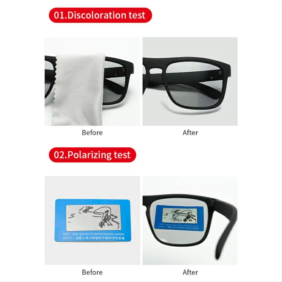 Photochrome Polarisierte Quadratische Vintage-Sonnenbrille für Männer und Frauen Angeln Radfahren Autofahren Bergsteigen Chamäleon-Sonnenbrille – Detail 7