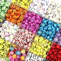 100pcs 7x4mm Oval Shape Smiling Face Acrylic Loose Spacer Beads for Jewelry Making DIY Handmade Bracelet Accessories