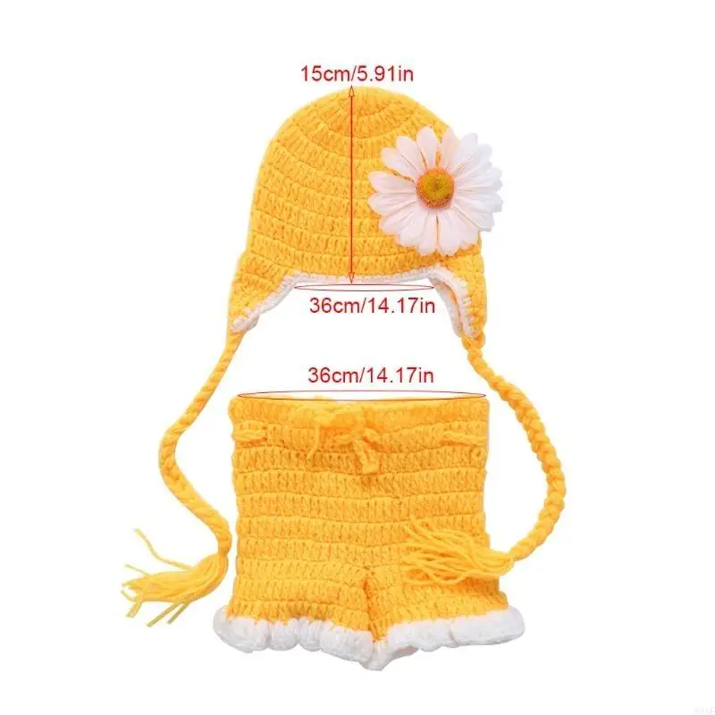 95AE ملابس الرضع حديثي الولادة دعائم التصوير الفوتوغرافي رومبير الطفل مع قبعة لعيد ميلاد الطفل