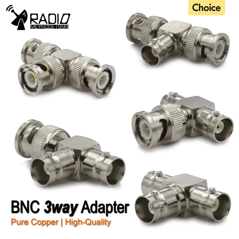 Q9 BNC To BNC Male Female Triple Tee 3 Way Connector RF Coaxial Adapter for Coaxial Cable New High Quanlity