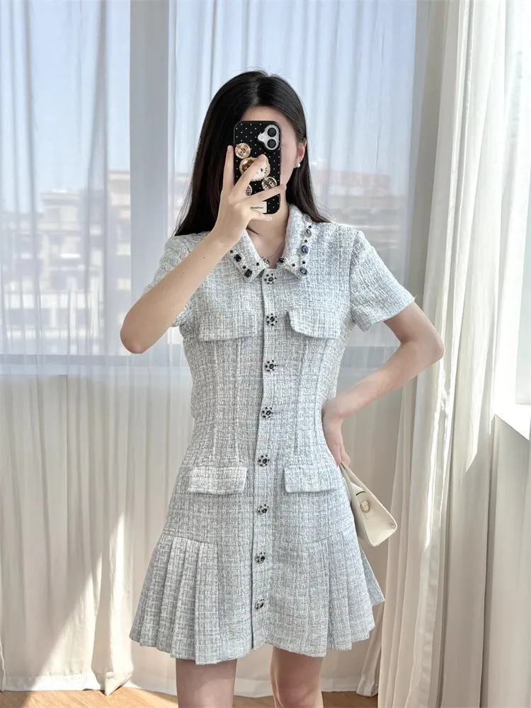 elegant tweed dress Zapakasa Women Grey Green Mermaid Satin Long Corset Prom Dress with Slit  Sweetheart Sequined Formal Dress