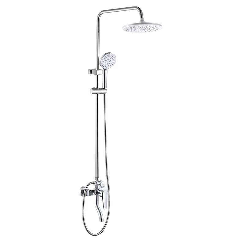 

Full copper shower pressurized shower set simple faucet hot and cold triple shower head household bathroom