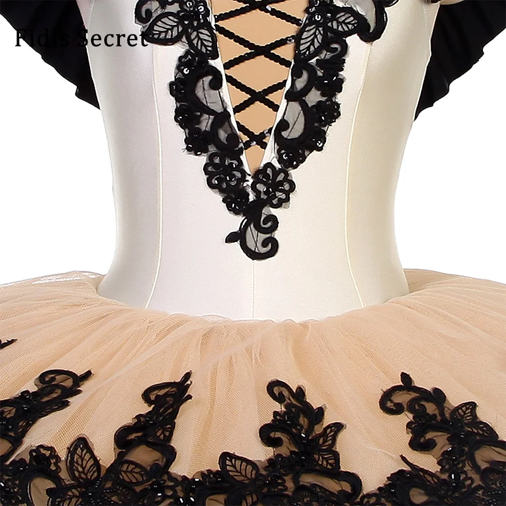 

Champagne / White Pancake Tutu Clothes For Girls Ballerina Raymonda Le Corsaire Stage Peformance YAGP Competition Dance Costumes
