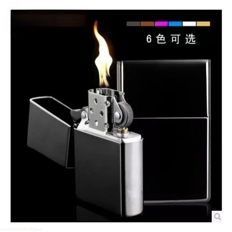 Classic Gasoline Lighter Metal Grinding Wheel Kerosene Lighter Men's Smoking Tool Accessories Can Be Customized with Patterns
