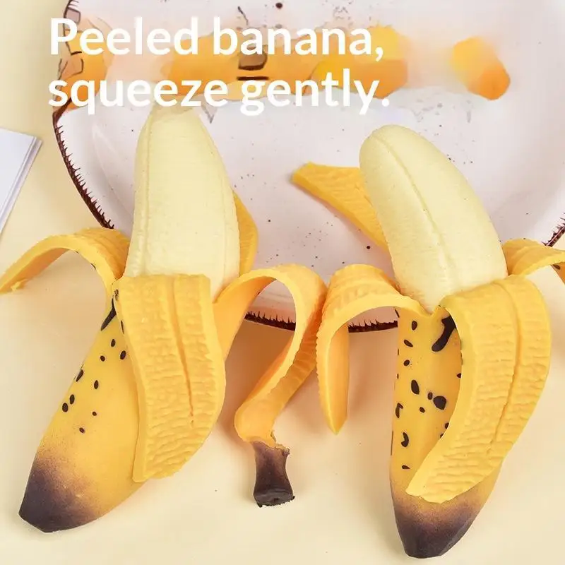 Realistic Peeled Banana Fidget Toy Soft Stretchable Material For Stress Relief Kids Play Home Office Decor