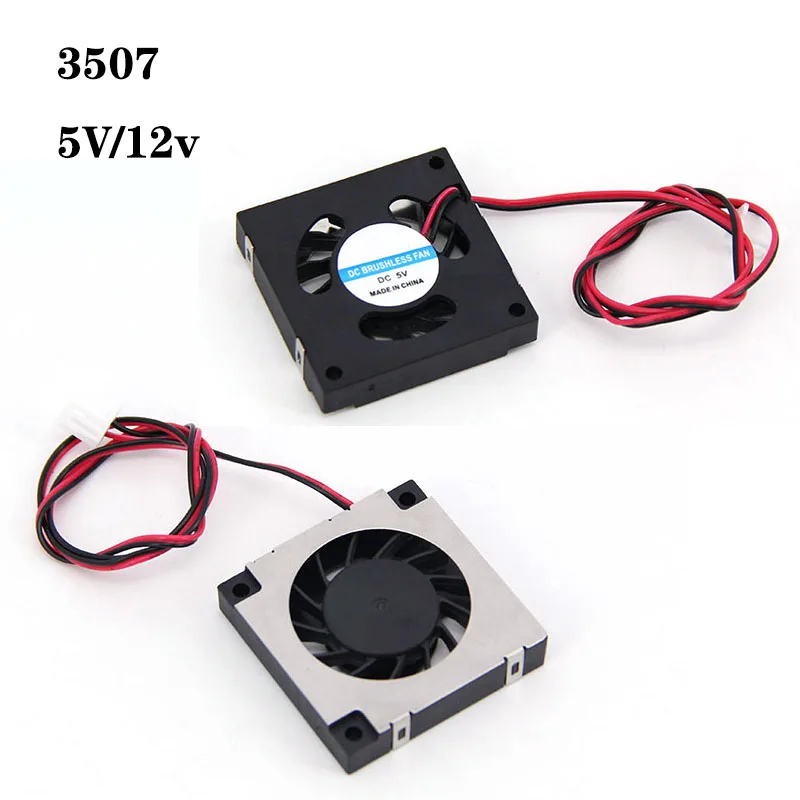 3.5cm Silent 35mmx35mmx7mm DC 5V 12V Cooling Fan Quite Turbo Blower Fan Module for 3D Printer Tools Cooler 35MMX7MM A7