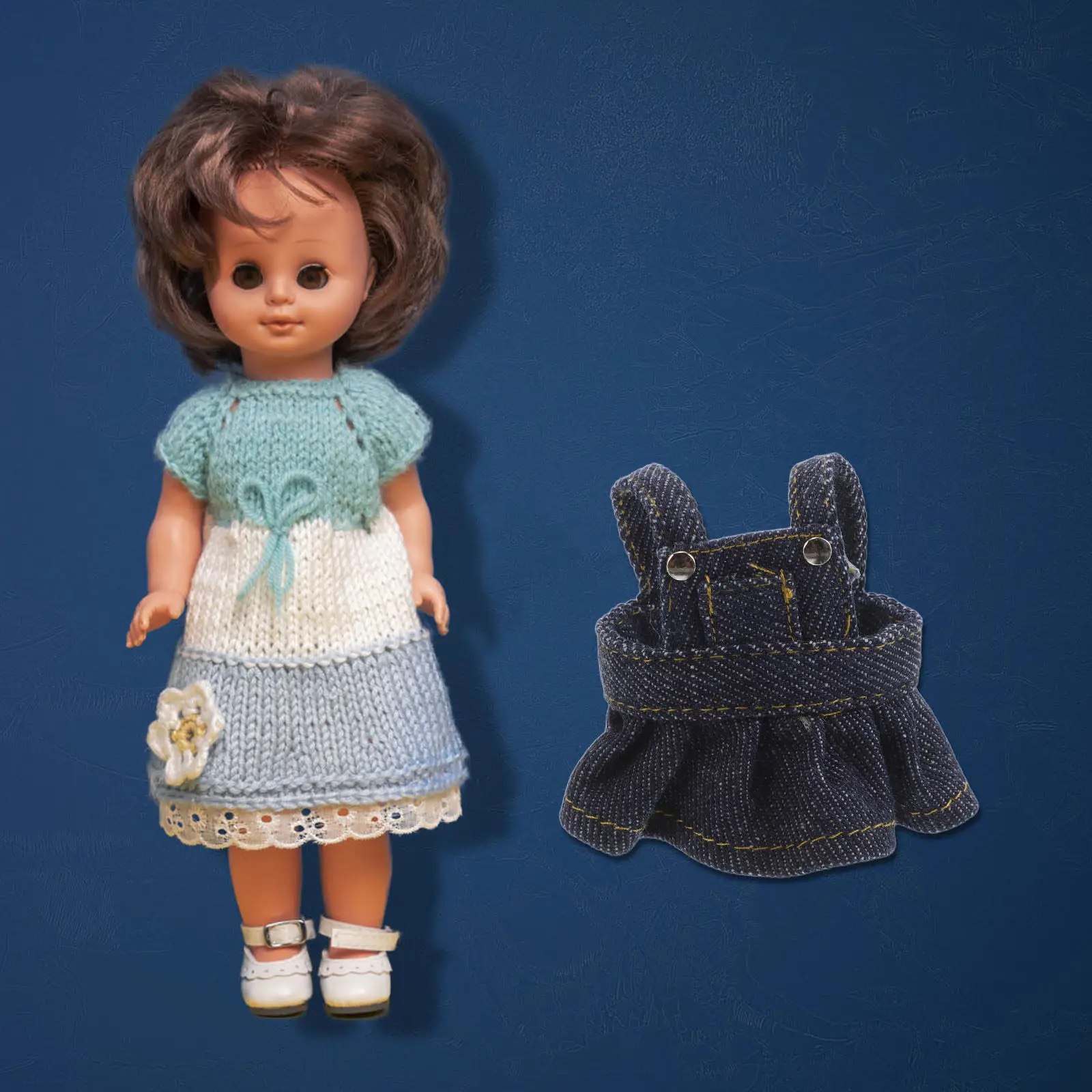 12Cm Mini Denim Skirt for Trendy Interchangeable Wardrobe Soft Sturdy Vibrant Color Long-Lasting Dollhouse Decoration
