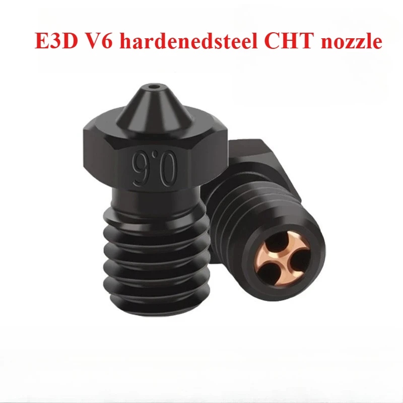 

Сопло E3D V6 из закаленной стали CHT, трехканальное, высокопоточное, высокотемпературное, износостойкое.