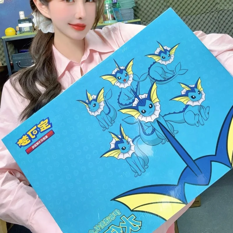 100% original cartão ptcg chinês pokémon eevee caixa de presente avançada reib fireeevee watereevee cartão colecionável personalizado presentes de aniversário