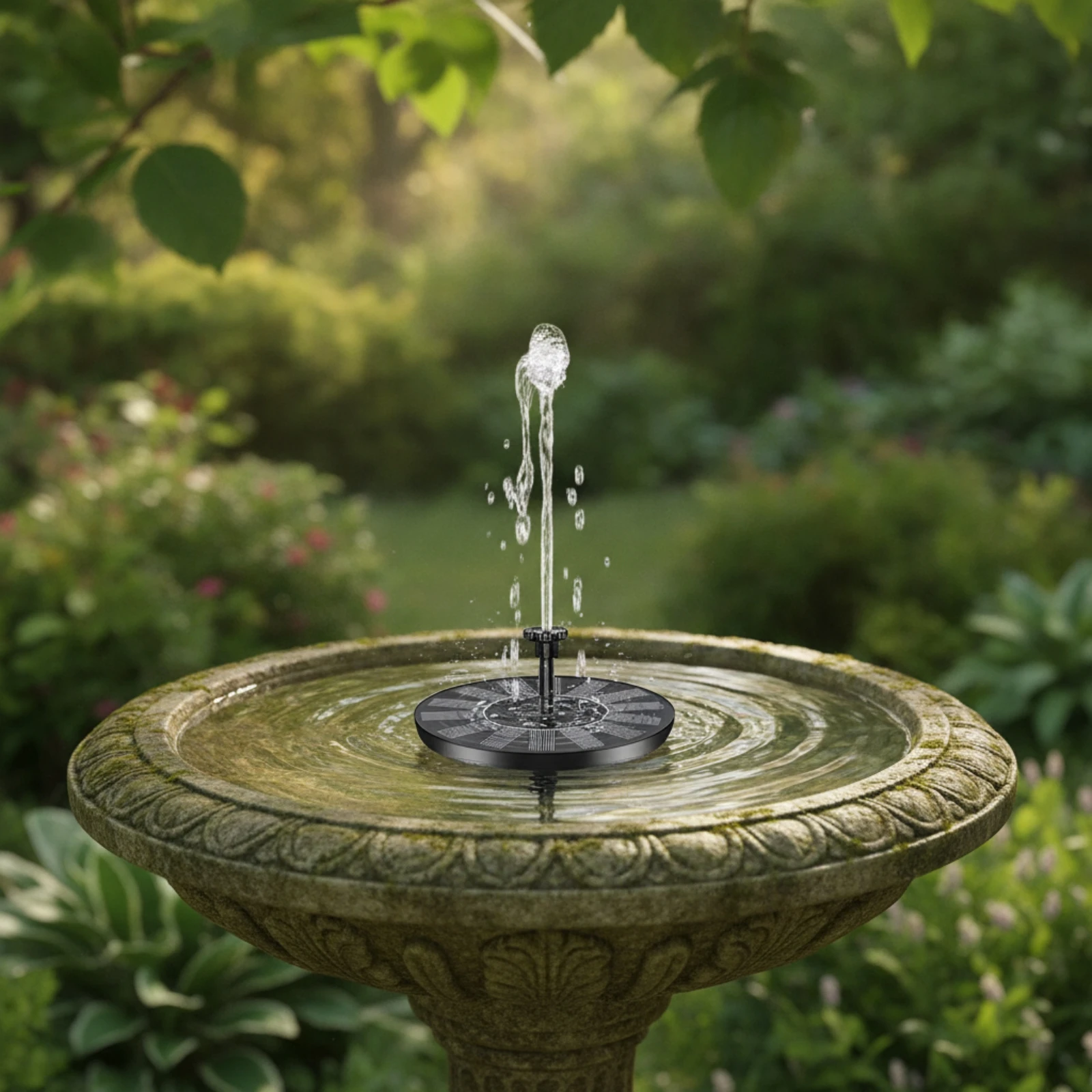 Solar Fountain Pump Monocrystalline Floating Solar Fountain Easy to Set up Maintenance Effortless for Bird Bath, Garden Pond