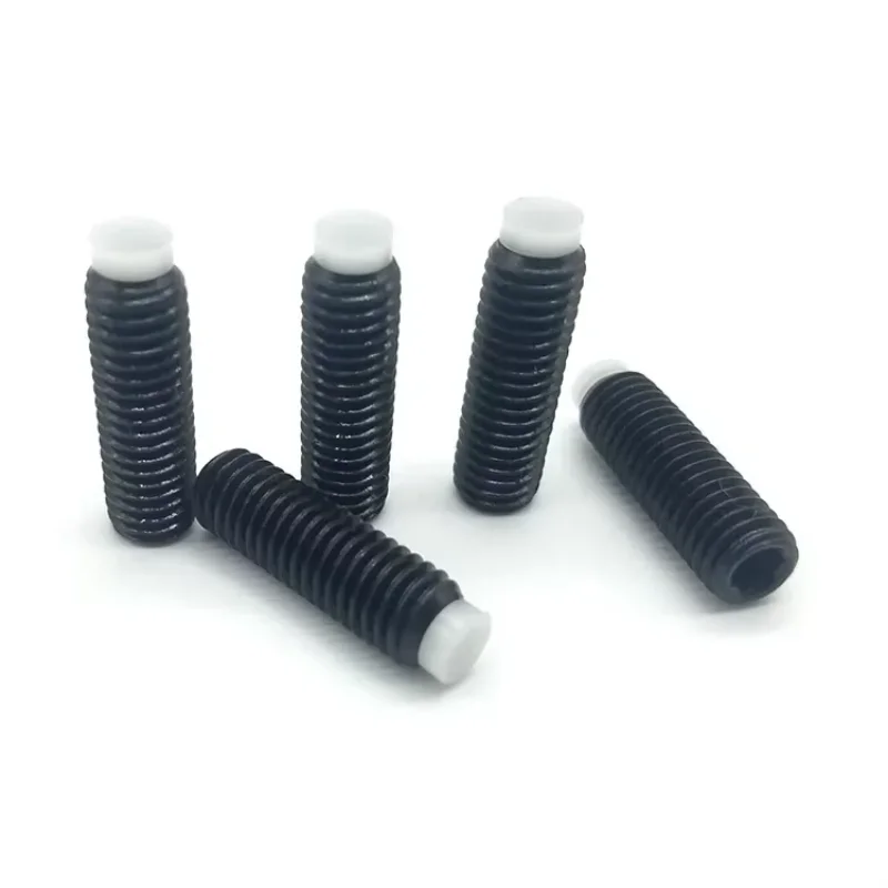 

MURjxzBF 4pcs high precision M8 thread allen headless set screws grubs bolts hex socket nylon end grub screw stop buffer bolt BL