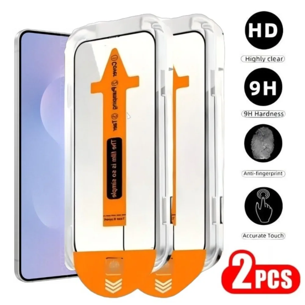 2 Stück ultraklare Displayschutzfolie für Samsung Galaxy S25 Edge S24 S23 Ultra S22 S21 Plus S24 FE staubfrei installieren gehärtetes Glas
