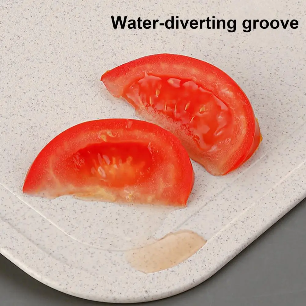 Healthy Lifestyle Kitchen Tool Double-sided Plastic Cutting Board with Non-slip Handle Bamboo Wood Serving Board Set with Juice