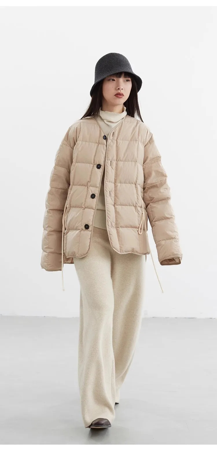 Lightweight Style~ Goose down Jacket for Petite Women, Autumn and Winter Coat, Casual Loose Fit, Versatile Warm Top for Women