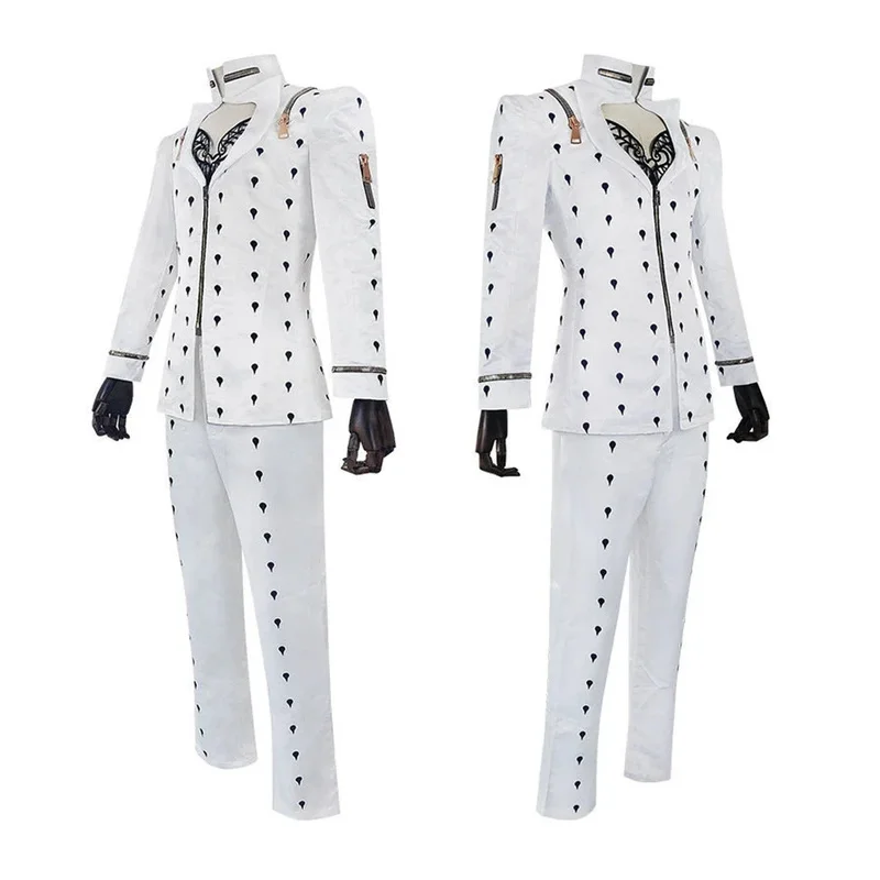 Anime JoJo Bizarre Adventure Bruno Bucciarati Costume Cosplay nero bianco abiti uniforme Zentai set completi