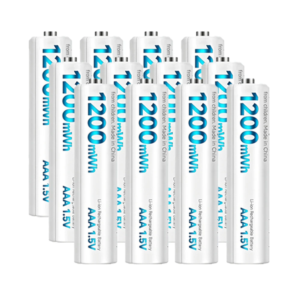 DLGPOWER 4-Slot 1.5V AAA 1200mWh Smart Charging Lithium Battery Rechargeable Charger Set 1.5V Li-ion Electric Toy Batteries
