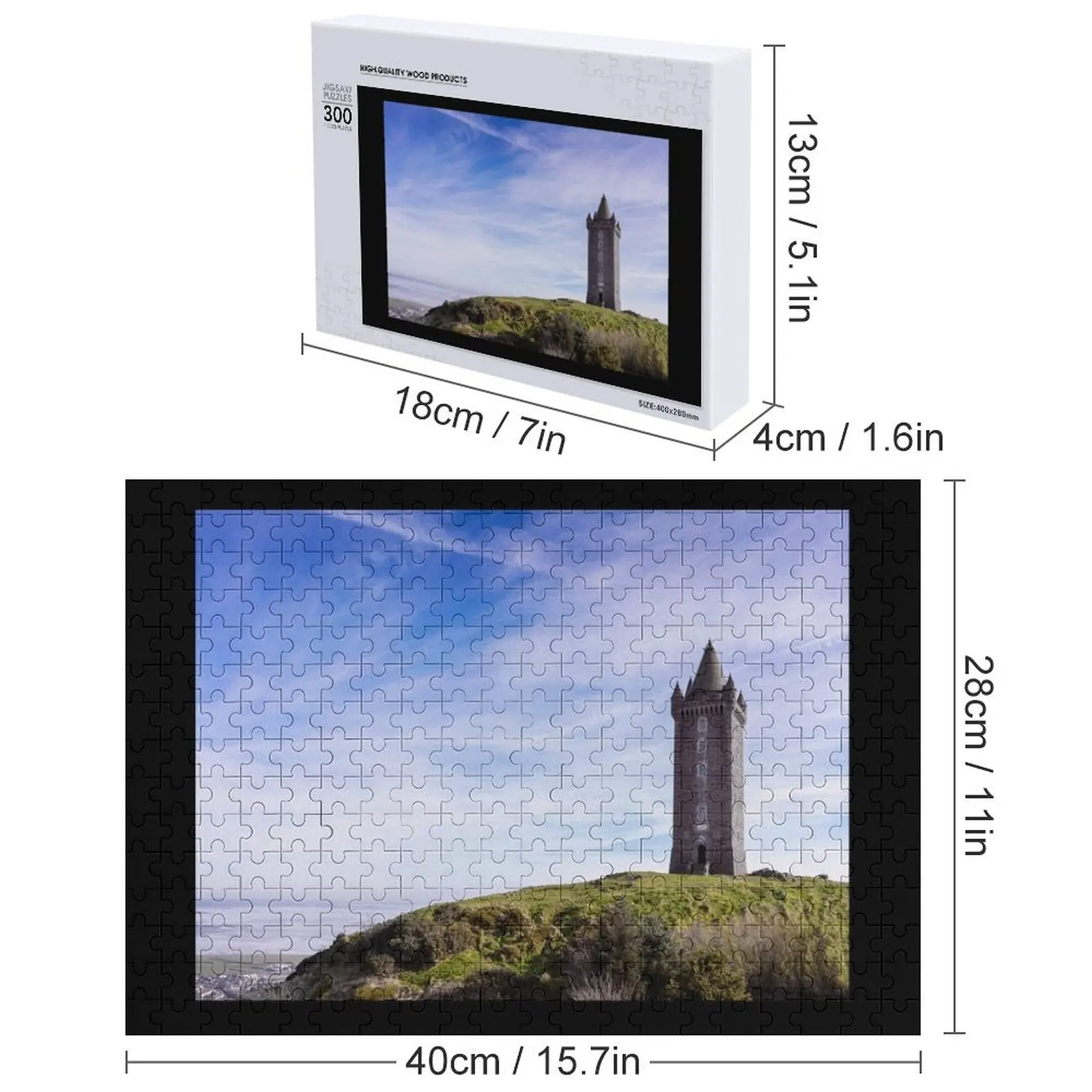 스크라보 타워 - 뉴타운아즈 직소 퍼즐 게임 어린이용 우드 성인용 맞춤형 어린이 선물 퍼즐