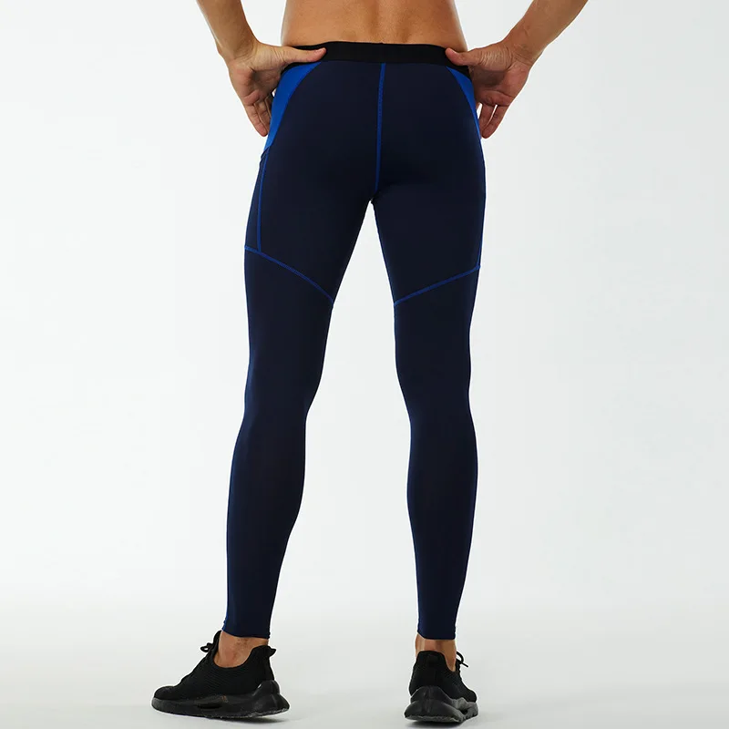 Męskie spodnie termiczne z kieszenią oddychające kalesony Fitness legginsy maraton spodnie dresowe męskie spodnie do biegania