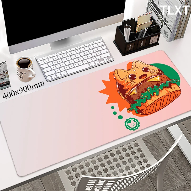 

Large Mousepad Kawaii Cat Deskpads Locking Edge Gamer Mausepad Rubber Carpet Pc Mouse Pad Office Carpet Table Desk Mat 100x50