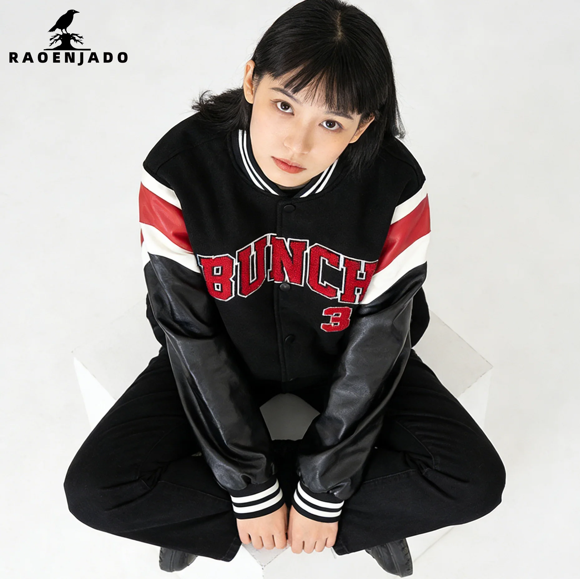 

Женская бейсбольная куртка из искусственной кожи на весну и осень, повседневная верхняя одежда с вышивкой, стильное уличное пальто большого размера унисекс