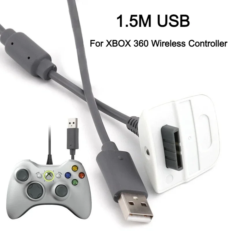 1.5M Games USB Play Charging Charger Cable Cord For XBOX 360 Wireless Controller Handle Connection Cable Accessory