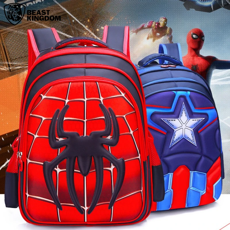 BEAST KINGDOM 3D Spiderman Schoolbag Student Large Capacity School Bag Cartoon Backpacks for Boys and Girls Toys