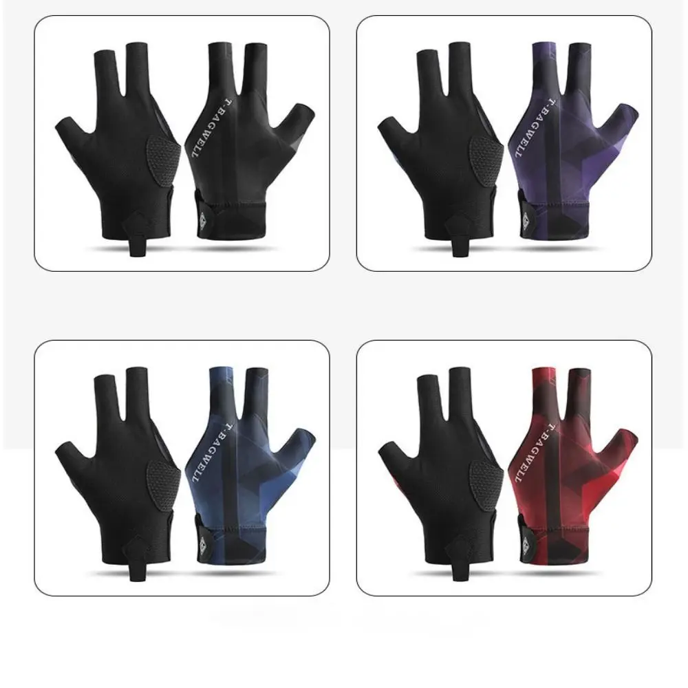 New Ice Shreds Snooker Glove Left Hand Anti Skid Billiards Accessories Breathable Three Fingers Billiard Glove