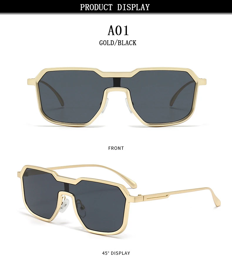 Schwere Metall Sonnenbrille Für Männer Steampunk Mode Gläser Vintage Shades Retro Platz Gafas De Sol Hombre Lunette De Soleil Homme – Detail 8