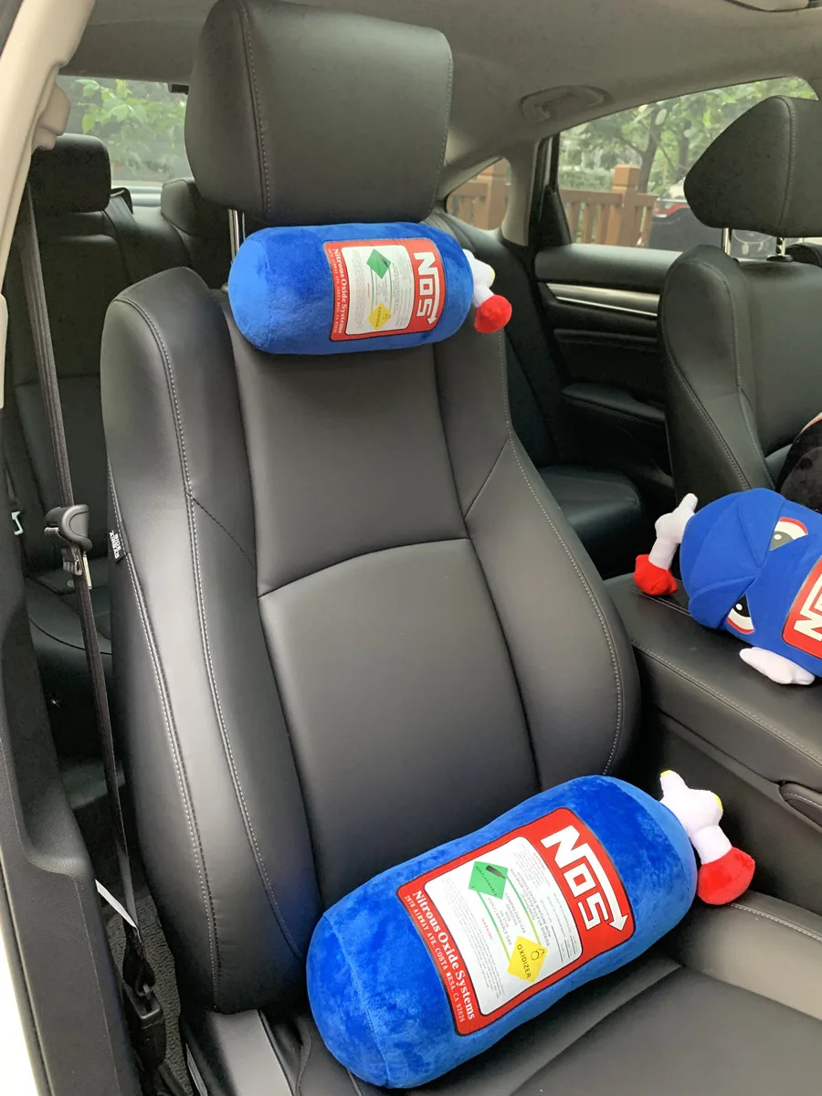 Creative NOS Nitrous Oxide Bottle New Plush Toys Pillow Stuffed Soft Turbo JDM Cushion Boy Gifts Car Decor Backrest Decoration