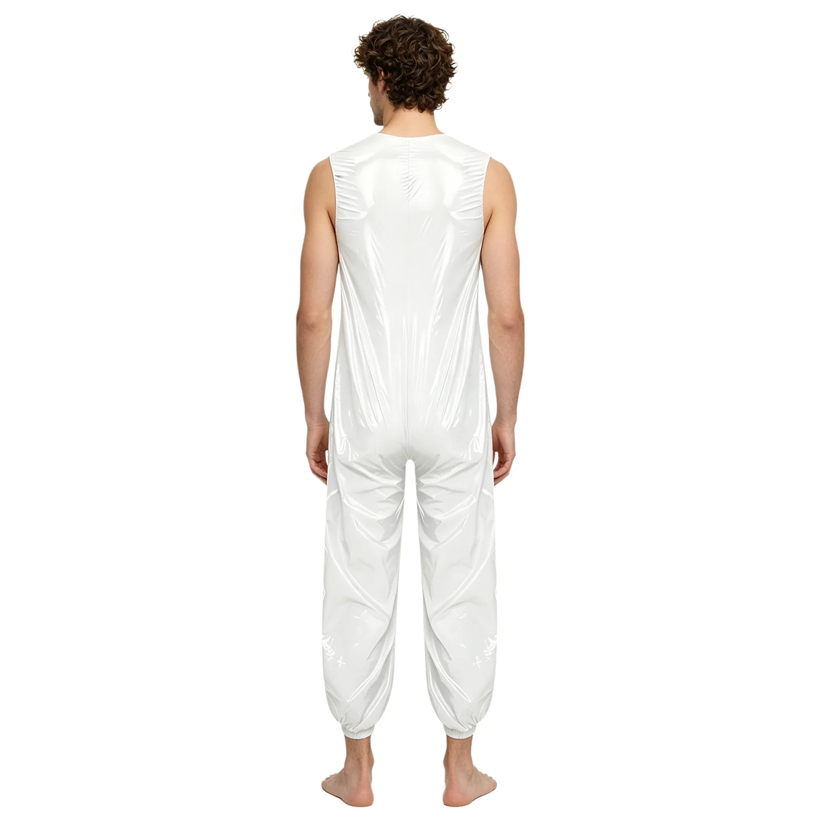 Wasserdichter Windelüberzug für Herren, adaptabler Overall, Badeanzug, ärmelloser Body mit Reißverschluss, elastische Beinöffnung, einteiliger Overall – Detail 13
